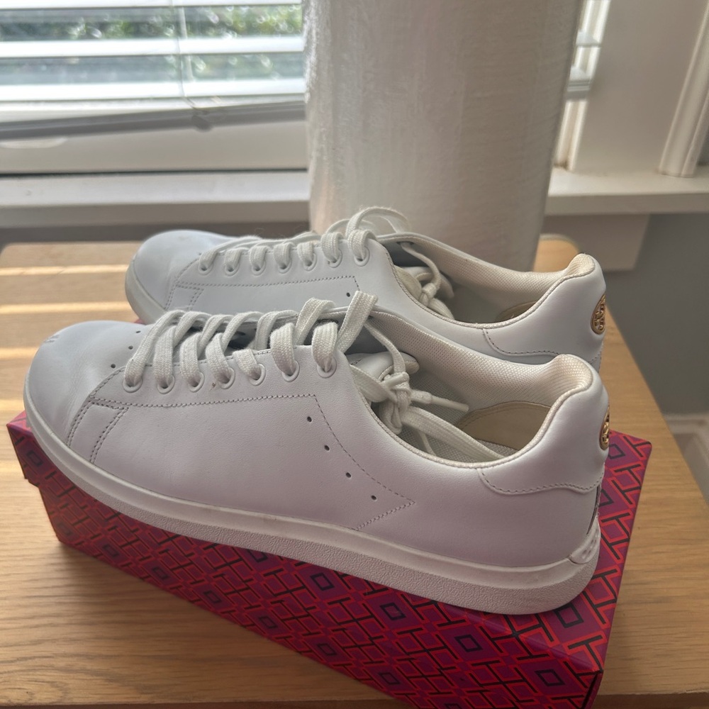 Tory Burch White Leather Sneakers